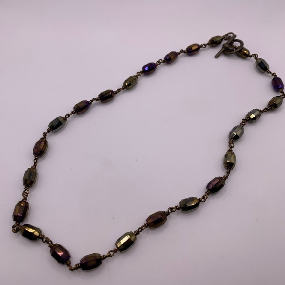 Jewelry - Brown AB Coated Crystal Necklace